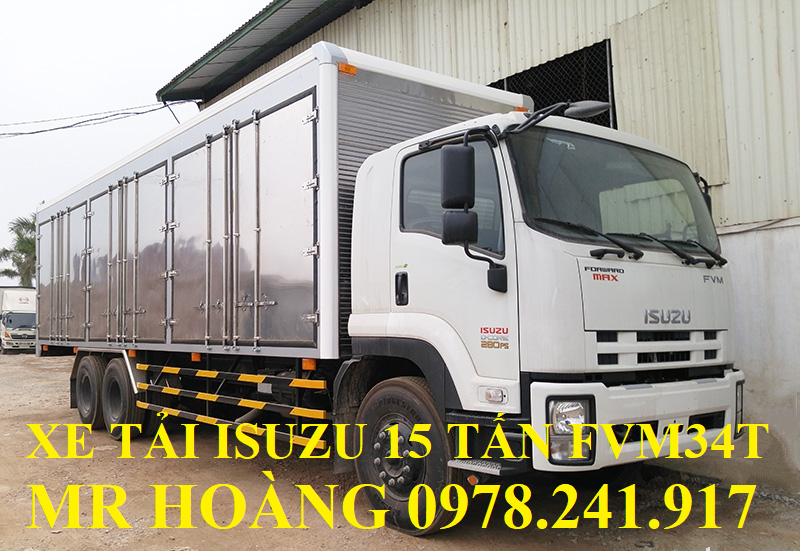 Xe tải Isuzu 15 tấn FVM34T thùng ngắn 7,6m
