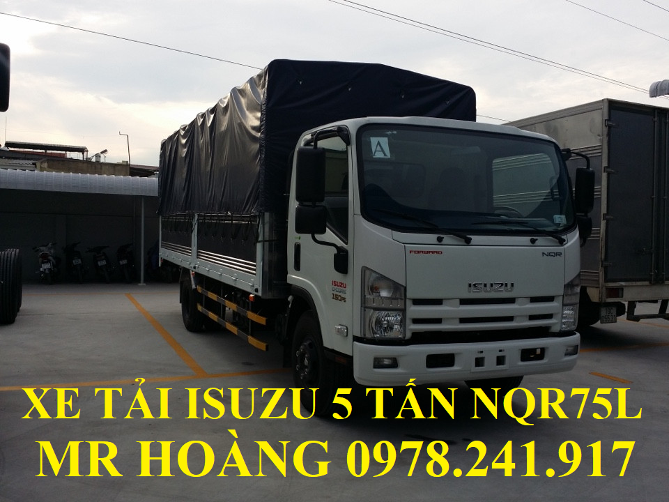 xe tải isuzu 5 tấn nqr75l thùng mui bạt